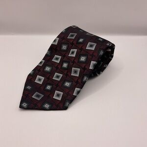 Platinum Designs Black/Red/Silver/Gray Necktie Tie 4 Wide‎